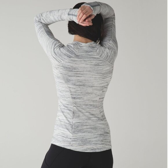 Lululemon Runderful Long Sleeve Space Dye Camo White Silver Spoon / Silver Spoon - Picture 16 of 16